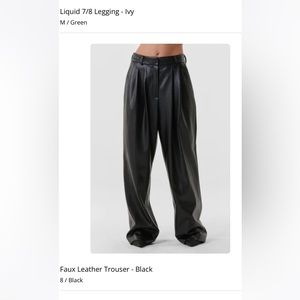 Faux leather baggy pants